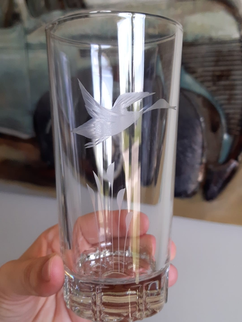 Etched Mallard Duck Glasses - Clear Glass with Frosted Etching